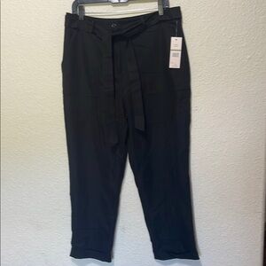Nanette Nanette Lapore Women's Black Cuffed Pants With Tie Belt. NWT. Size 14.